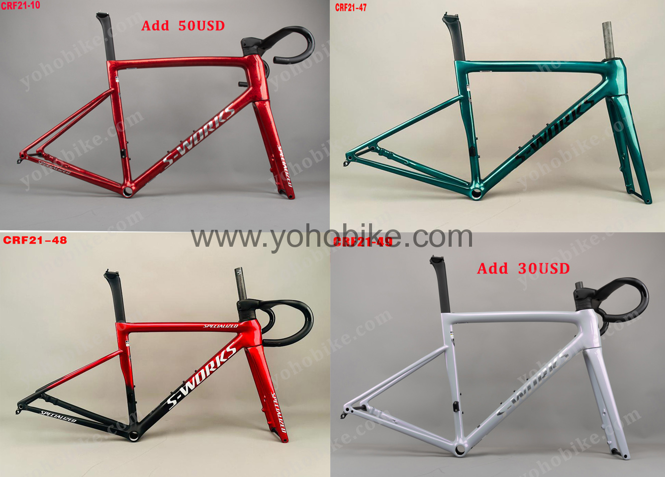 80 Colors 2024 Newest Specialized Tarmac Sl8 Carbon Road Frameset With Handlebar CRF21 Color Catalog - Image 11