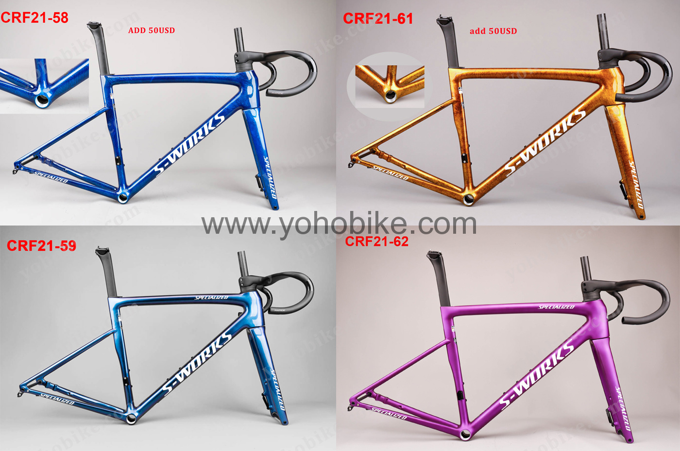 80 Colors 2024 Newest Specialized Tarmac Sl8 Carbon Road Frameset With Handlebar CRF21 Color Catalog - Image 3