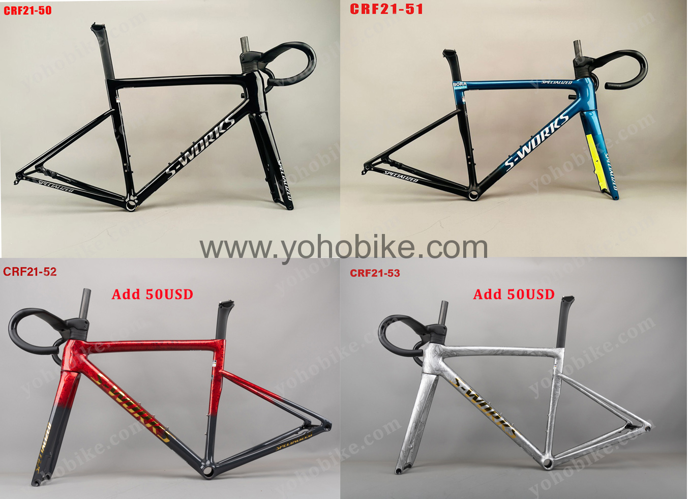 80 Colors 2024 Newest Specialized Tarmac Sl8 Carbon Road Frameset With Handlebar CRF21 Color Catalog - Image 13