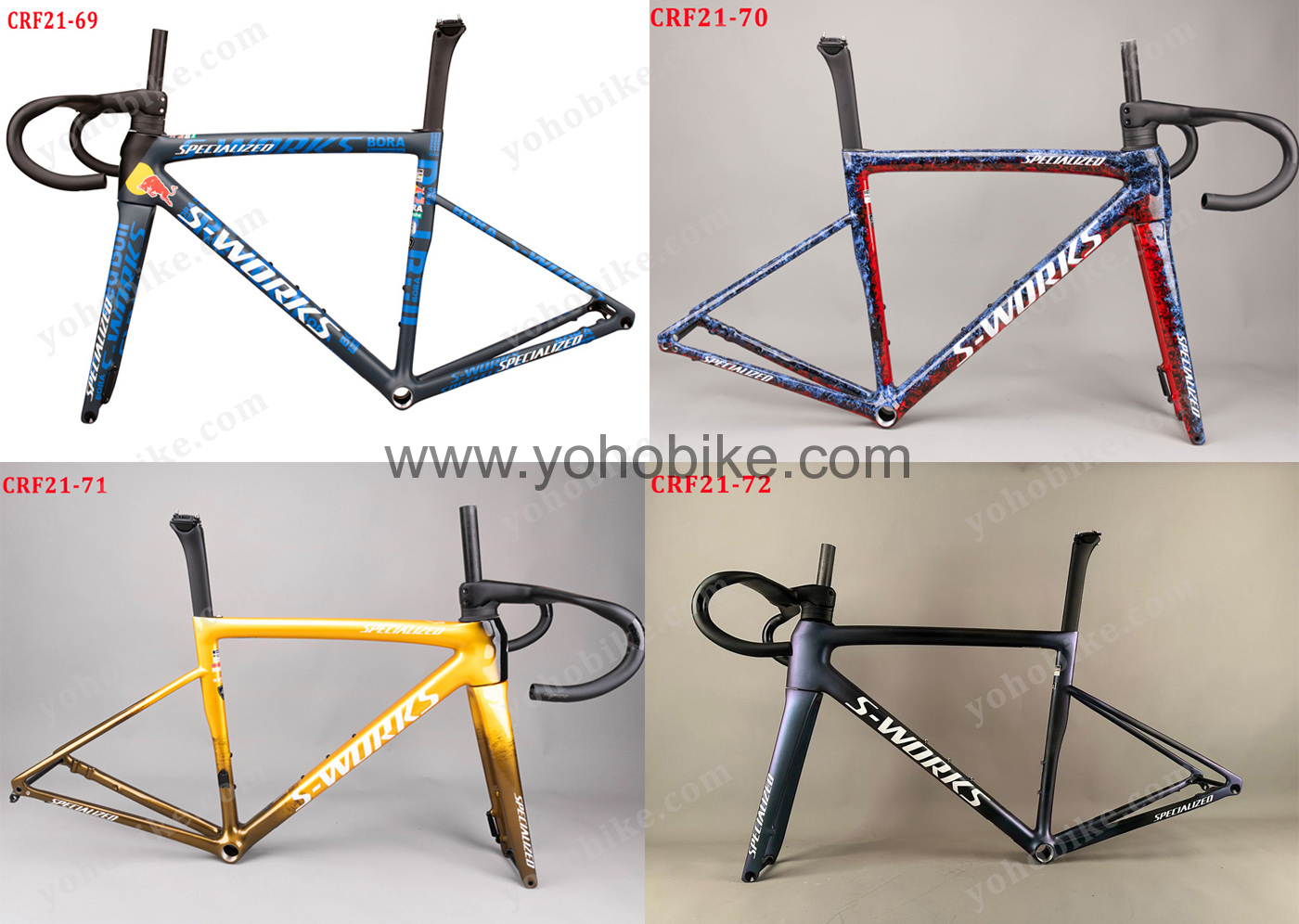 Red Bull 2024 Newest Specialized Tarmac Sl8 Carbon Road Frameset With Handlebar CRF21 80 Colors Catalog - Image 2