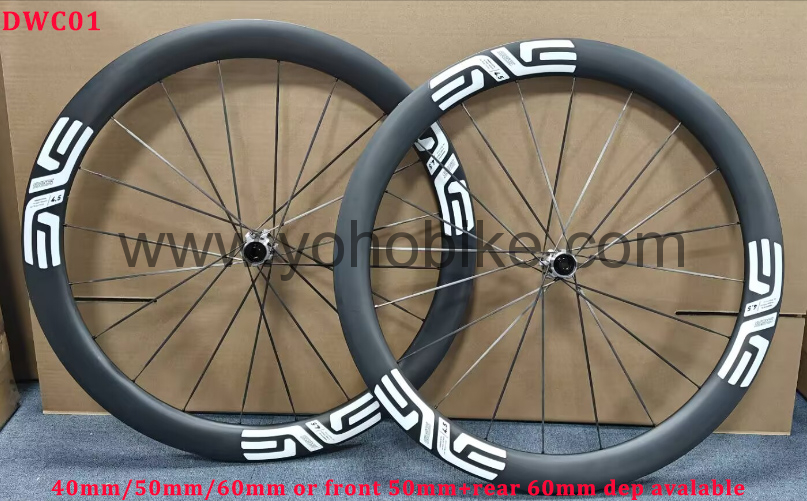 12 Colors Full Carbon Bike Wheels With Full Carbon Spokes With Ceramic Ratchet Hubs 40/50/60mm depth 34mm Outer Width 24mm Inner Width Disc Brake Color Catalog